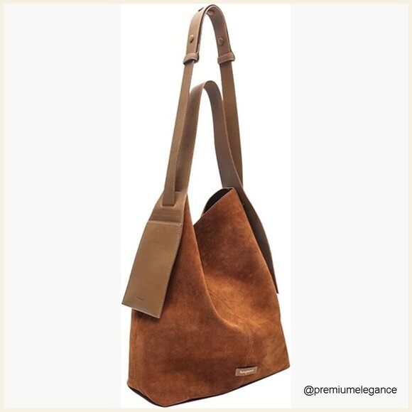 Handbags - Large Capacity Suede Hobo Bag Adjustable Strap Top Handle Shoulder Crossbody